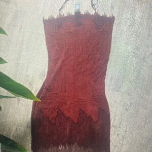 Elegant Burgundy Lace Dress